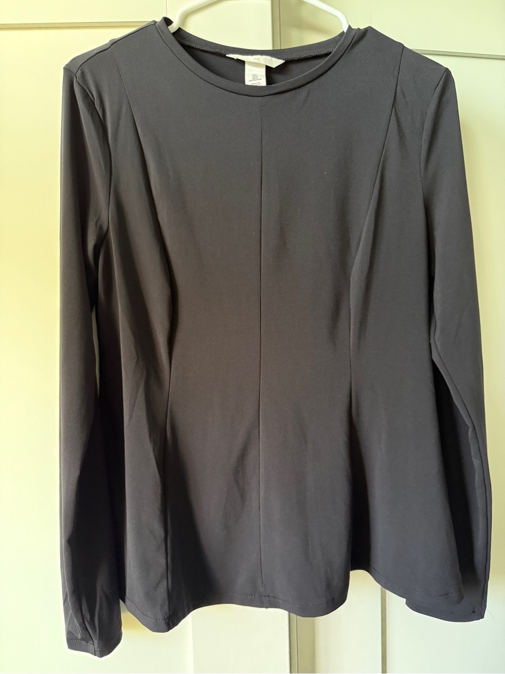 Black Peplum Top, Size L by H&M